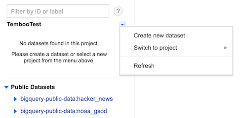 BigQuery create dataset