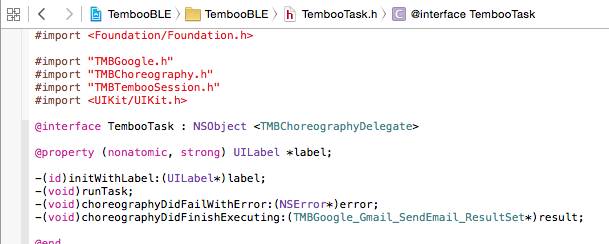 The top of the TembooTask.h file