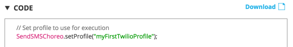 Where to set the Profile in the generated code